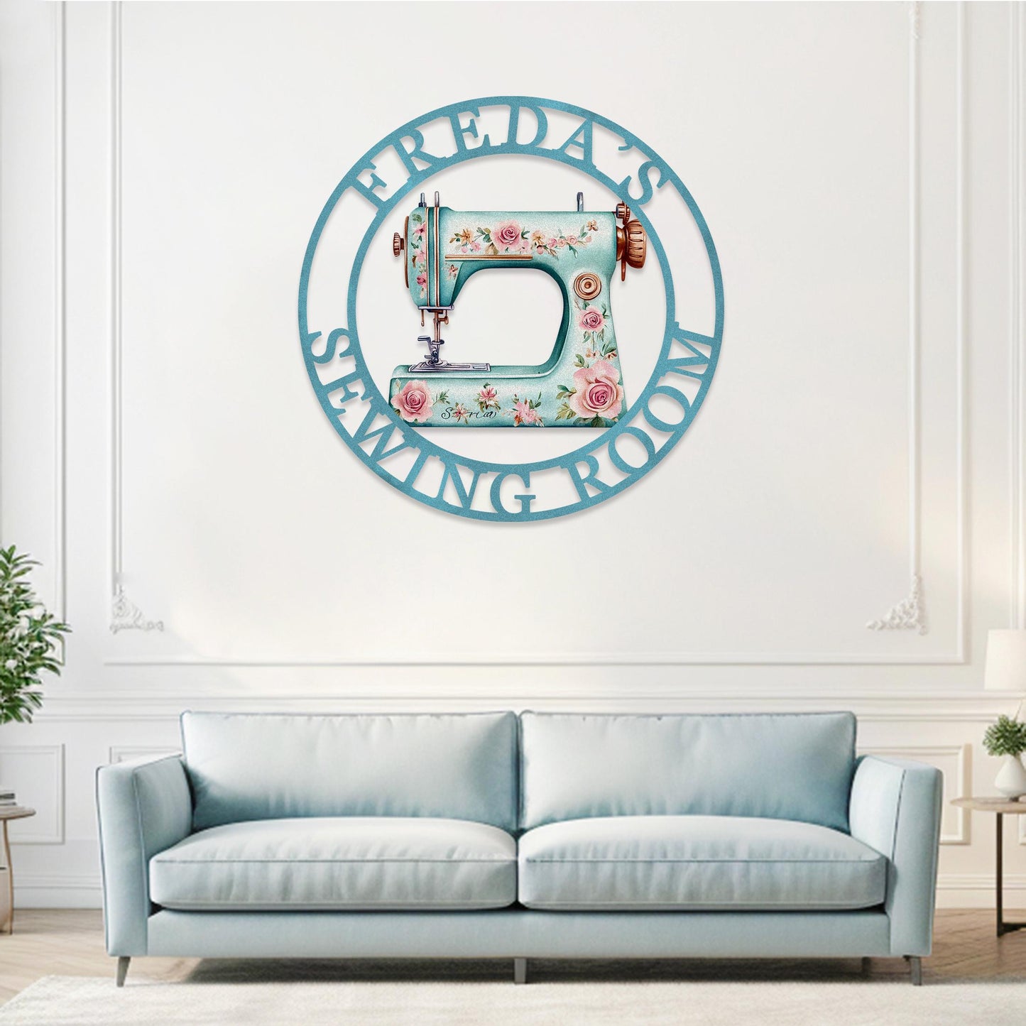 Custom Sewing Machine Sign,She Shed Craft Room Decor,Quilting Metal Sign,Metal Sewing Sign,Personalized Name Sign,Gifts for Mother Grandma