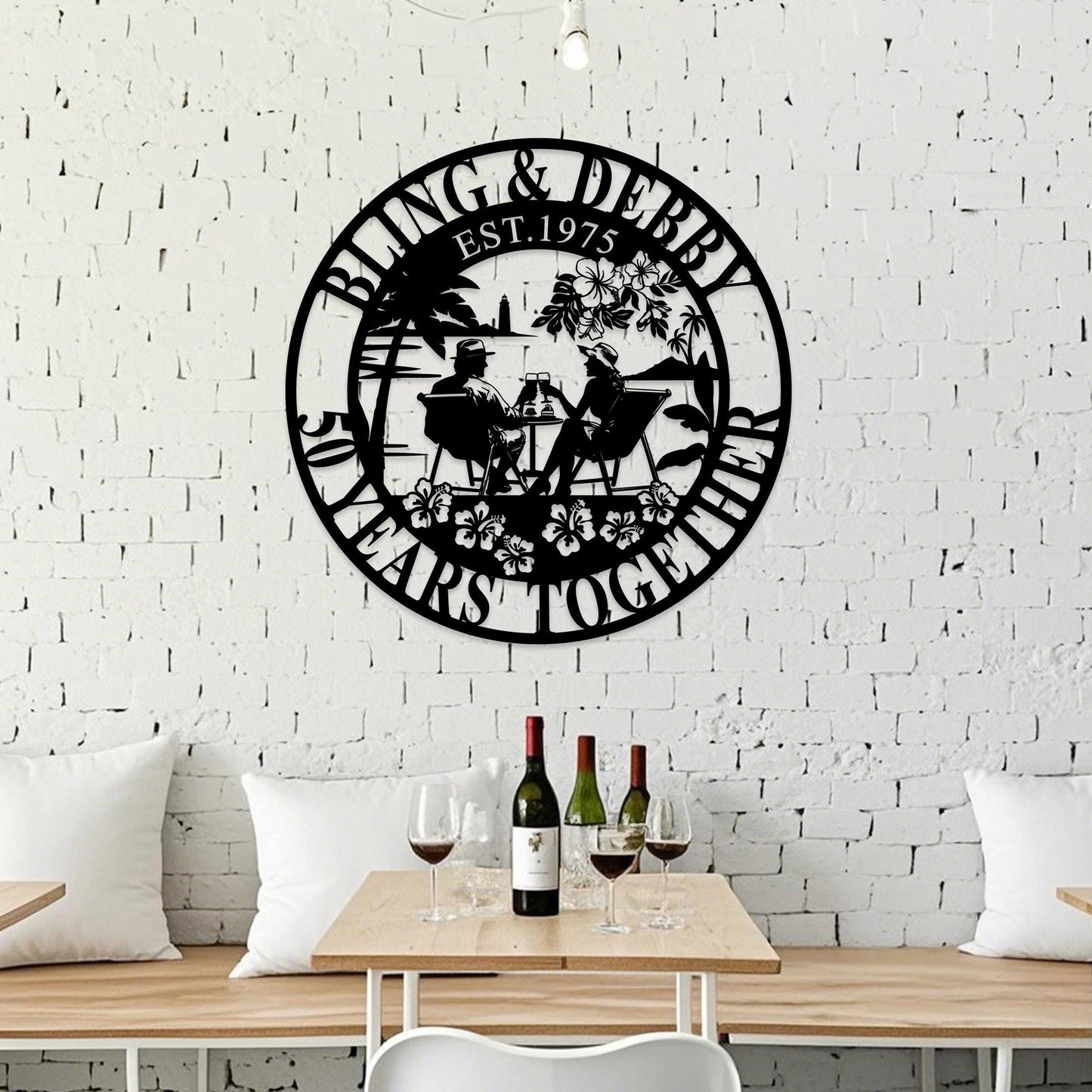 Custom 50th Anniversary Wedding Gift, Personalised 40 Years/Any Year Anniversary Sign, Wedding Anniversary Metal Wall Art, Gift For Parents