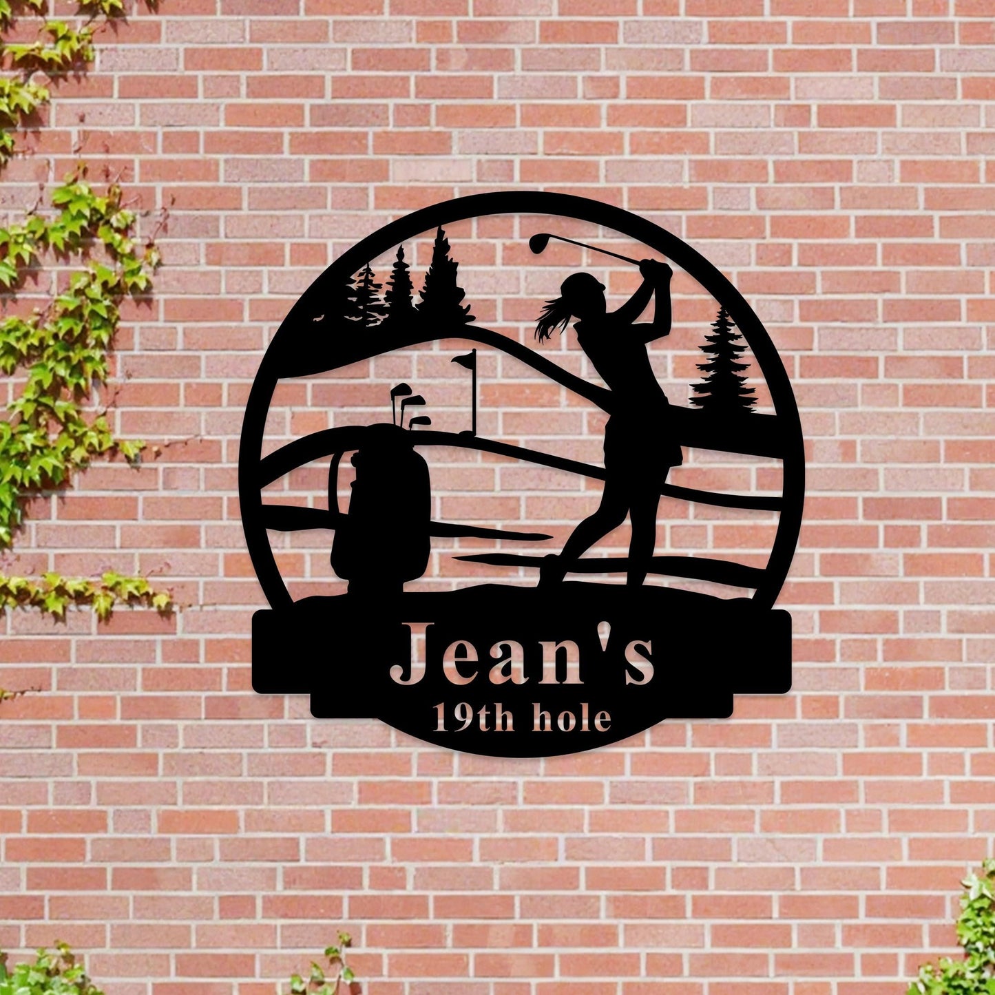 Custom Golf Metal Sign,Golf Name Sign,Golf Metal Wall Art,Personalized 19th Hole Metal Sign,Golf Sports Sign,Golf Gifts for Women,Wife Gift