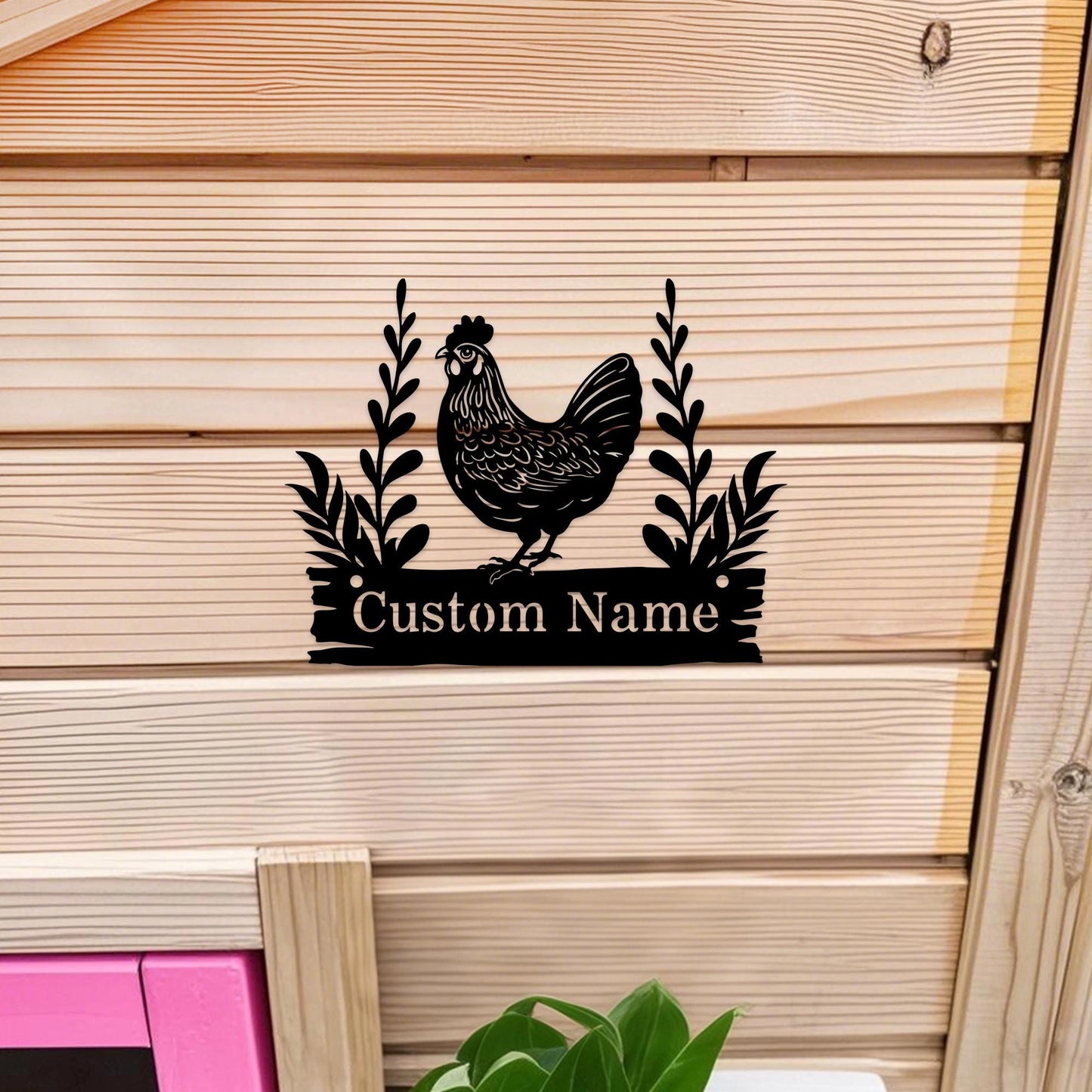 Custom Chicken Farm Metal Sign, Hen House Coop Sign, Farm Coop Sign, Personalized Hen Name Sign, Chicken Coop Wall Art,Farm Fresh Eggs Sign