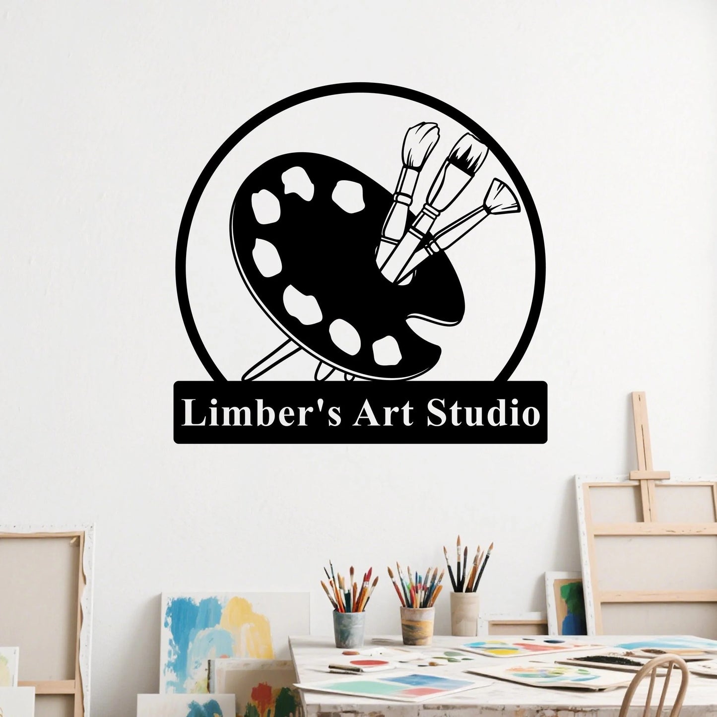 Personalized Painting Metal Sign, Custom Art Studio Sign, Artist Tools Sign, Painter Name Sign, Art Studio Decor, Drawing Lover Gift