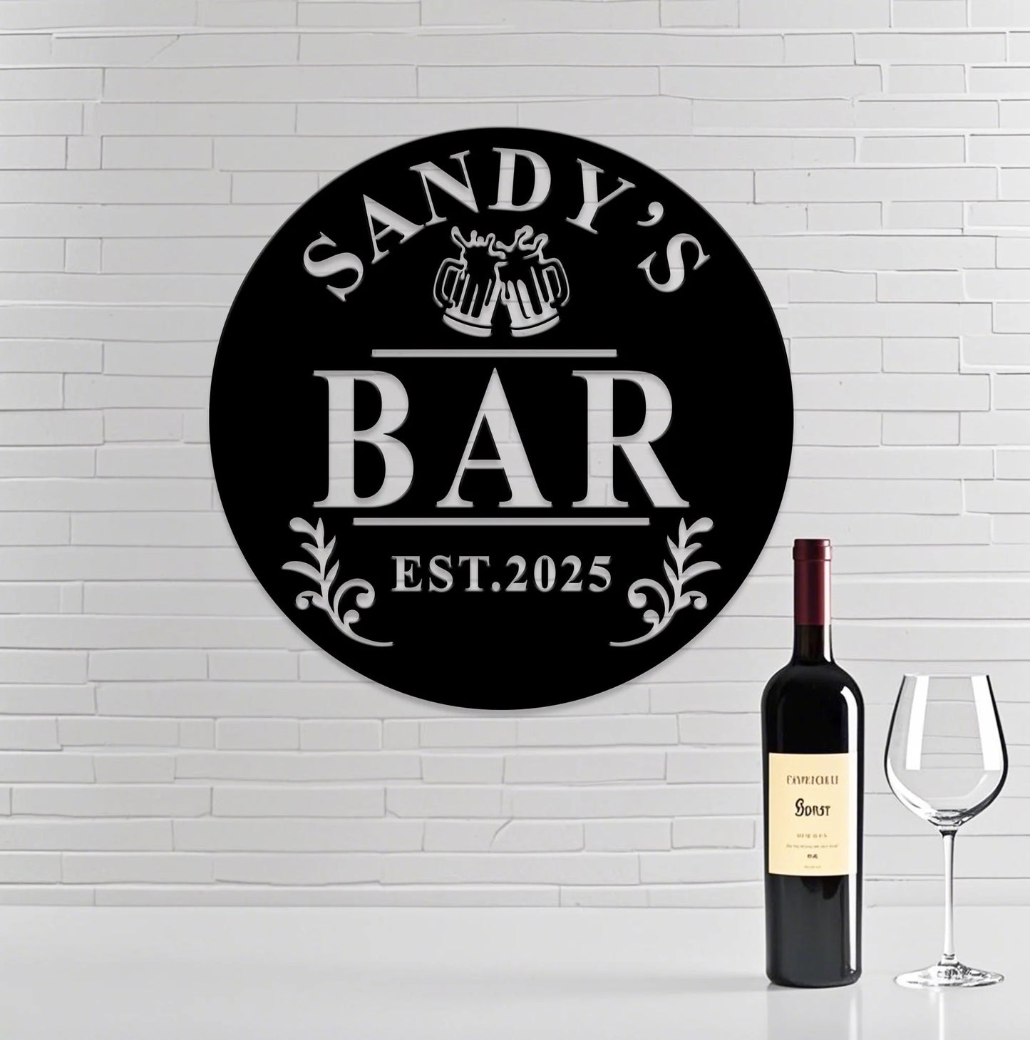Personalized Pub Metal Sign,Custom Bar Name Sign,Whiskey Cocktail Tequila Bar Sign,Bar Metal Wall Art, Outdoor Patio Decor,Gift for Dad