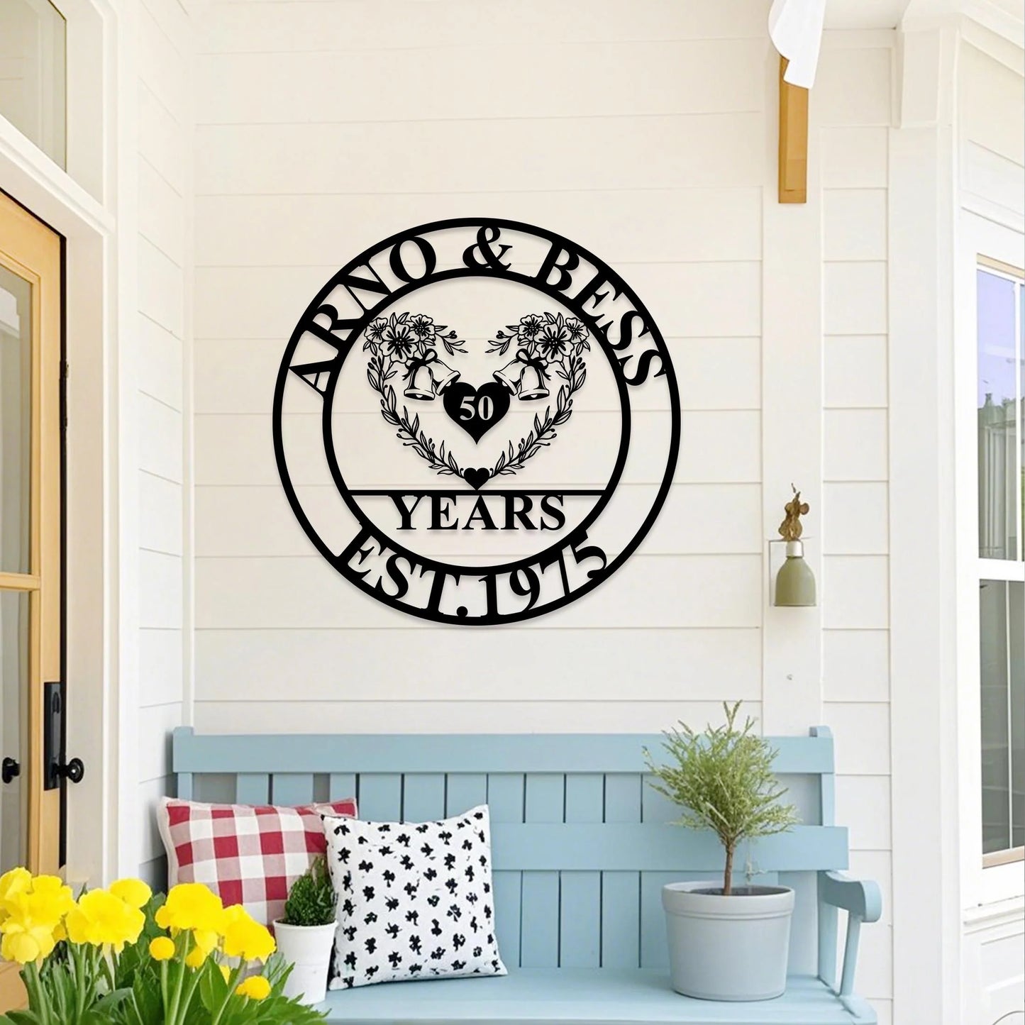 50th Anniversary Gift, Parents Anniversary, Golden Anniversary, 50 Year Anniversary Sign, Wedding Anniversary Metal Wall Art,Wedding Gifts