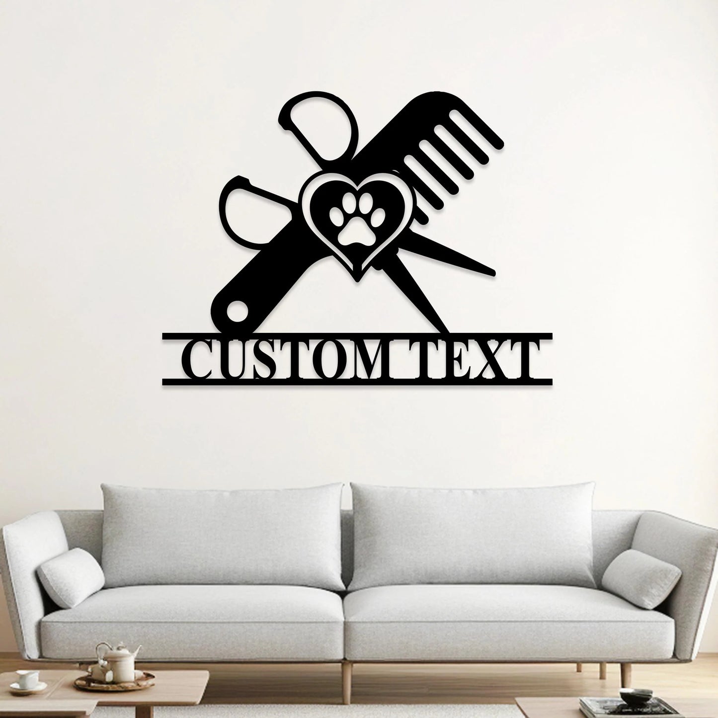 Personalized Dog Grooming Hair Salon Metal Wall Art, Pet Salon, Custom Groomer Name Sign, Pet Grooming Decor, Barber Shop Sign, Hair Salon