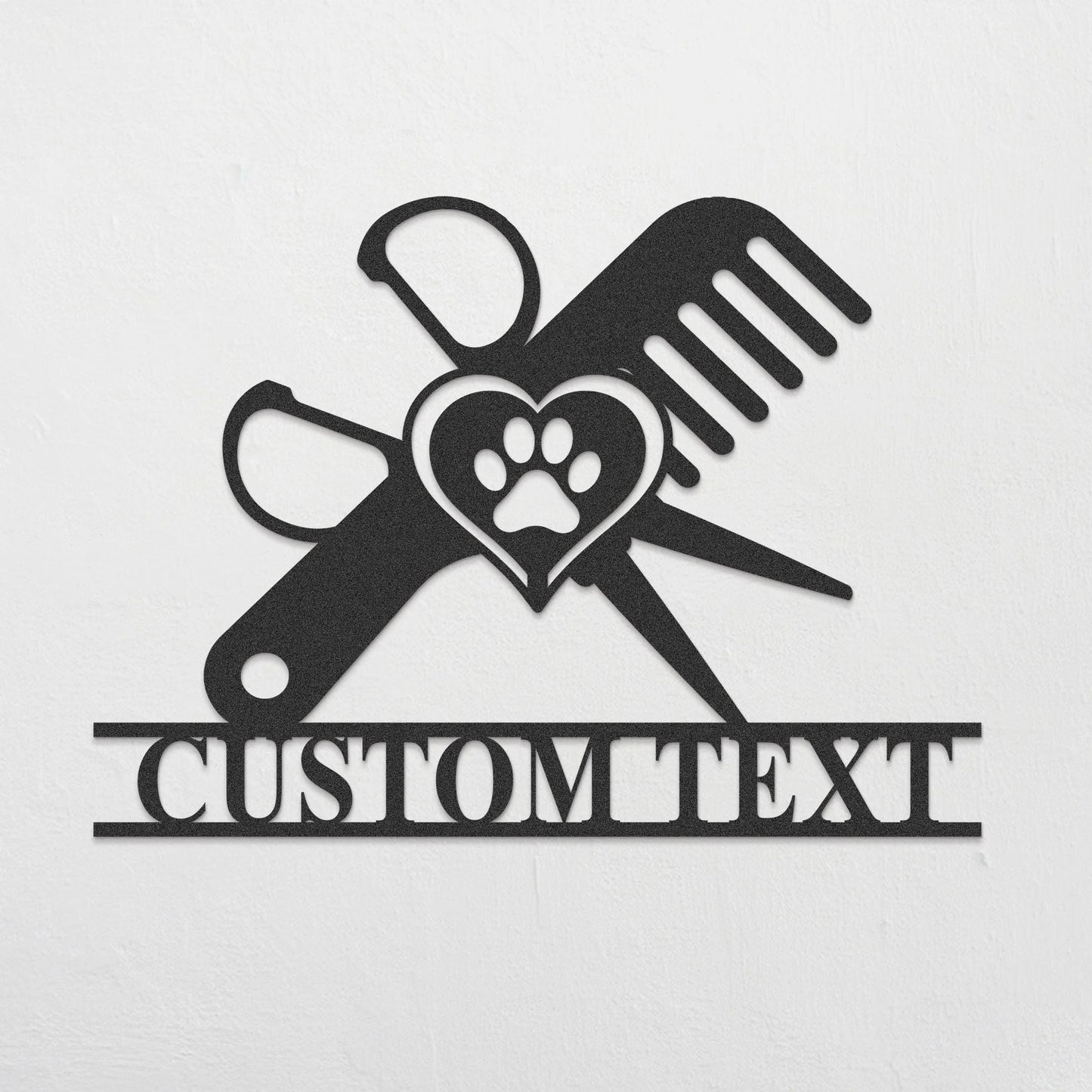 Personalized Dog Grooming Hair Salon Metal Wall Art, Pet Salon, Custom Groomer Name Sign, Pet Grooming Decor, Barber Shop Sign, Hair Salon