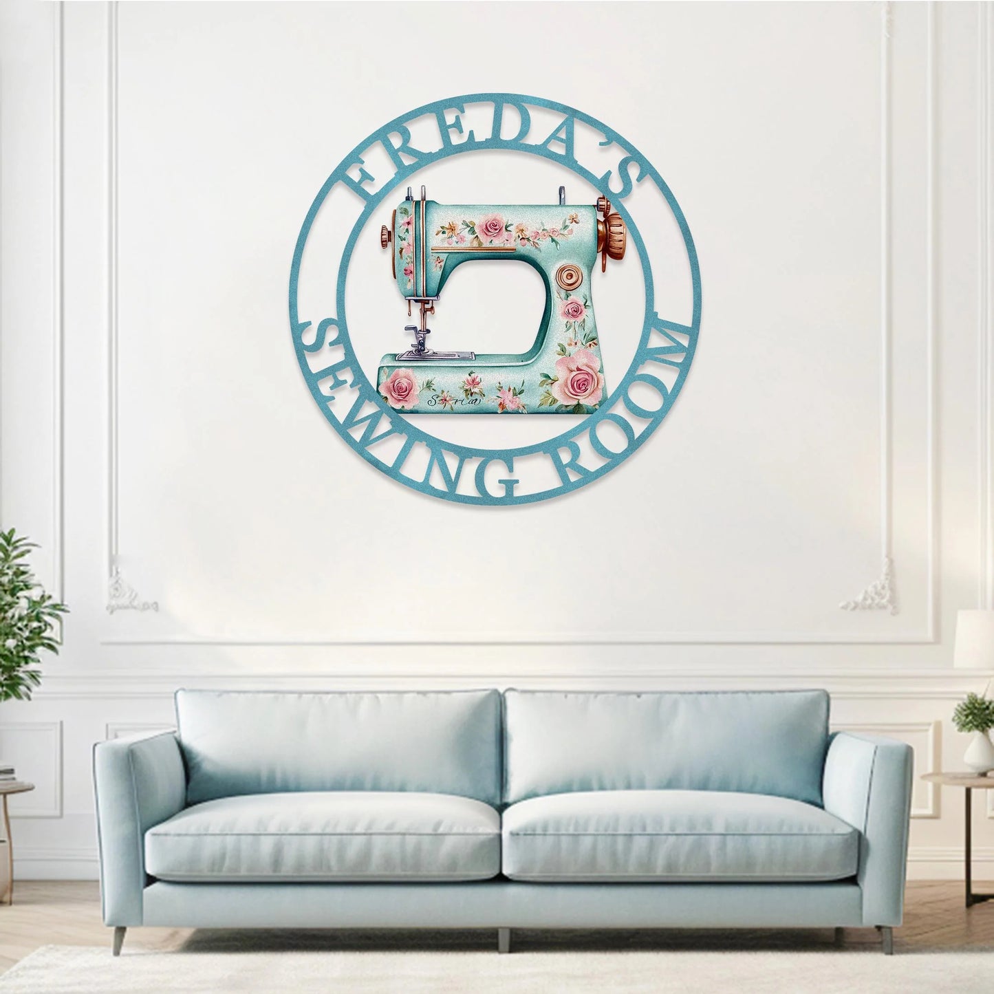 Custom Sewing Machine Sign,She Shed Craft Room Decor,Quilting Metal Sign,Metal Sewing Sign,Personalized Name Sign,Gifts for Mother Grandma