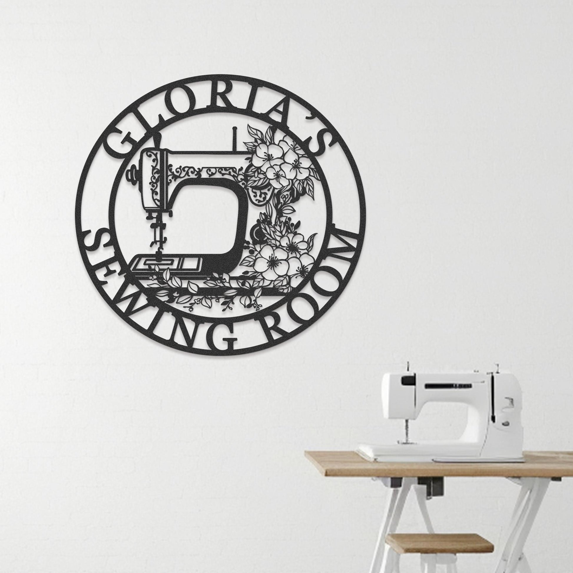 Personalised Sewing Room Sign,Custom Quilting Metal Sign,Sewing Machine Sign with Flower,Craft Room,Gifts for Grandma, Mother's Day Gift