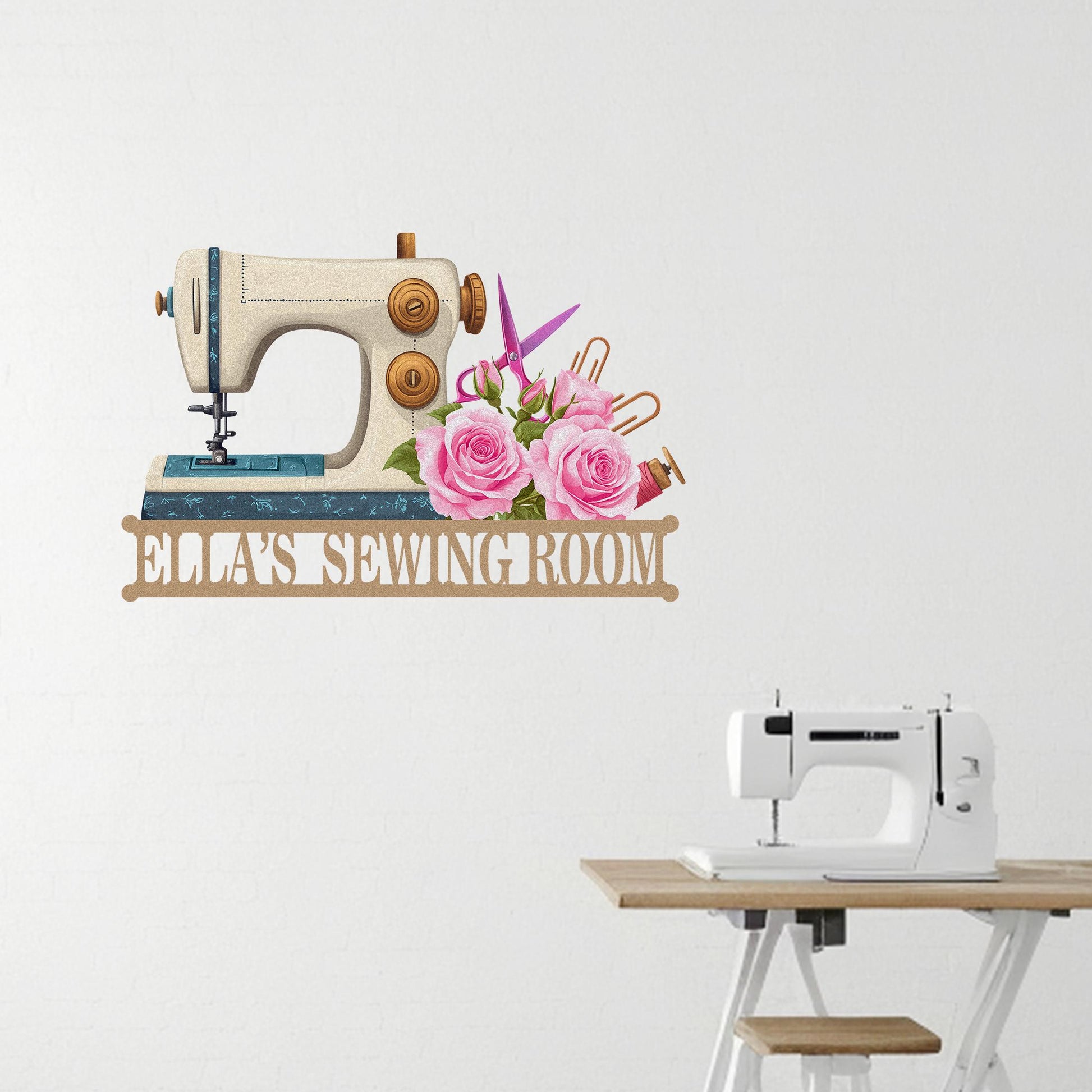 Personalized Sewing Metal Sign,Custom Quilting Sign with Flowers,Sewing Machine Sign,Sewing Room Wall Decor,Mothers Day Gift,Craft Room