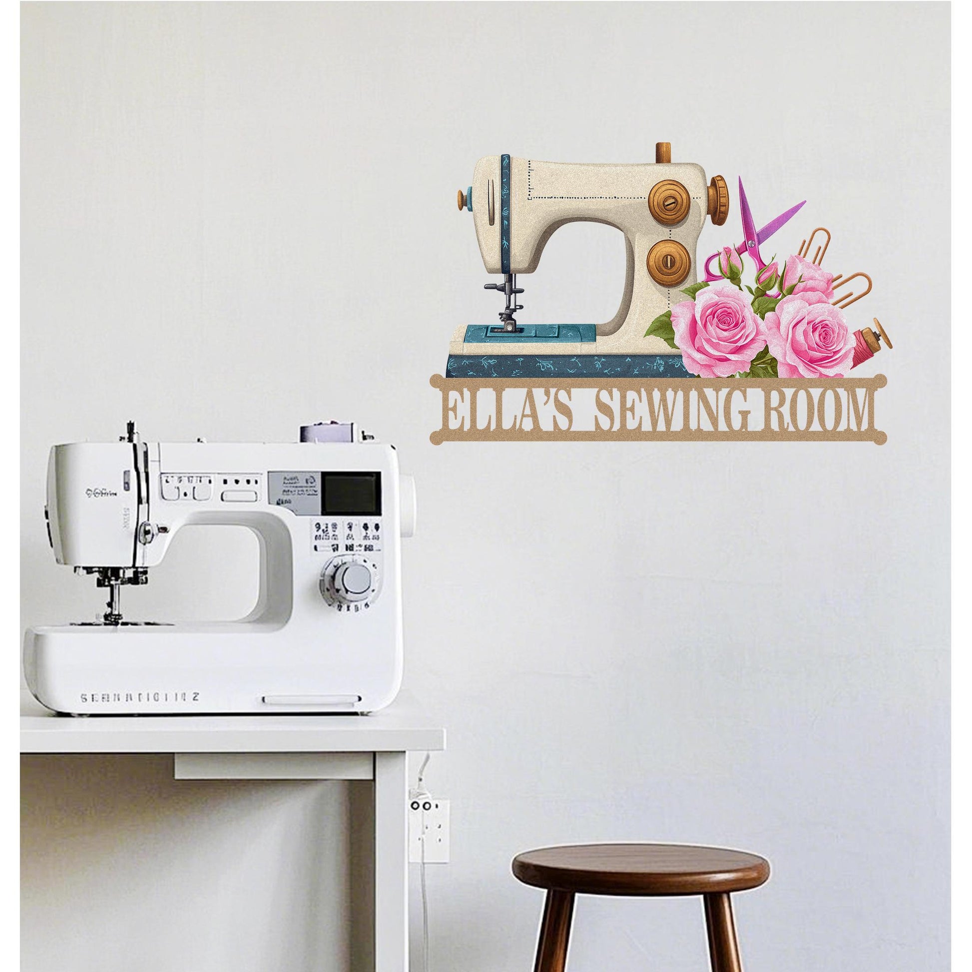 Personalized Sewing Metal Sign,Custom Quilting Sign with Flowers,Sewing Machine Sign,Sewing Room Wall Decor,Mothers Day Gift,Craft Room
