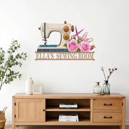 Personalized Sewing Metal Sign,Custom Quilting Sign with Flowers,Sewing Machine Sign,Sewing Room Wall Decor,Mothers Day Gift,Craft Room