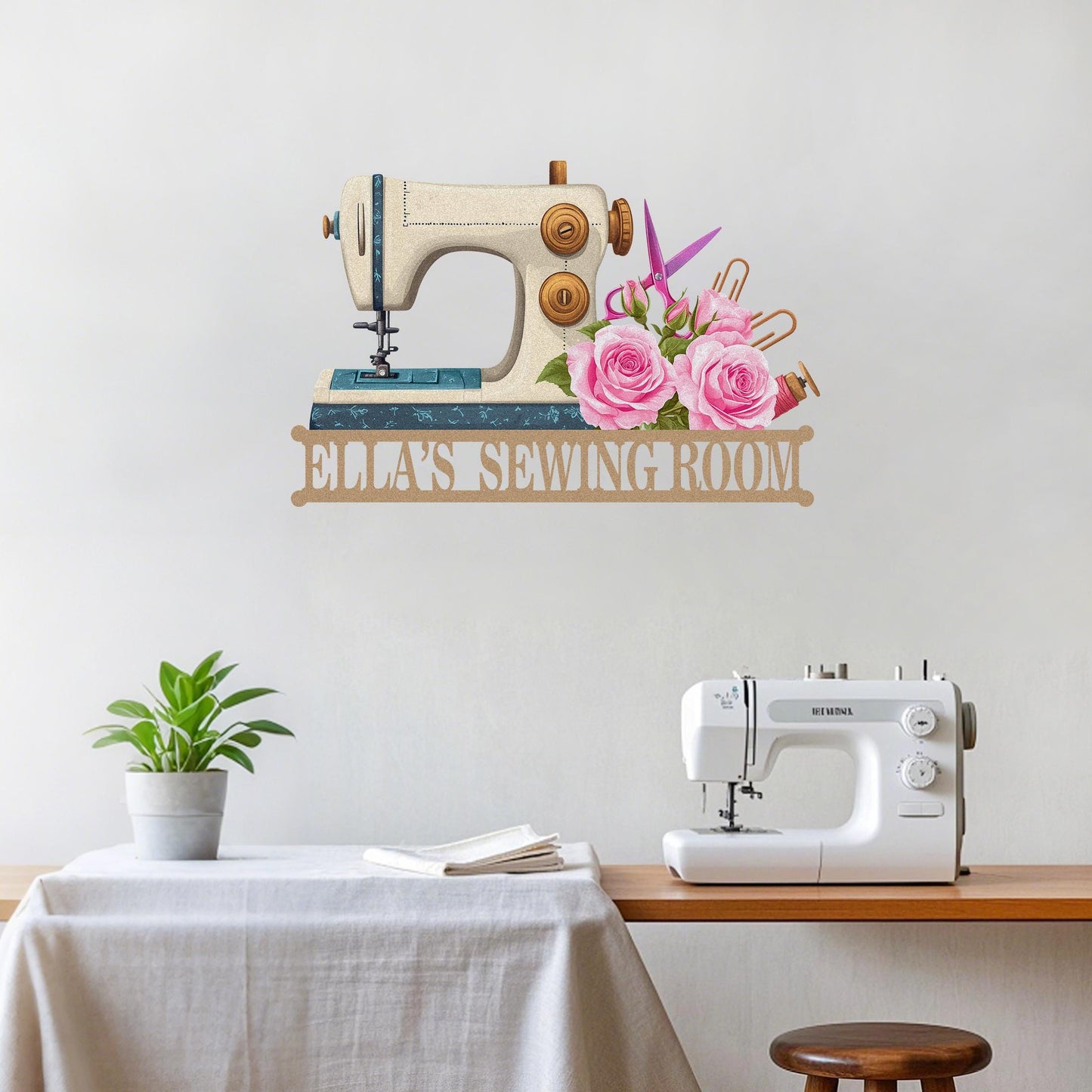 Personalized Sewing Metal Sign,Custom Quilting Sign with Flowers,Sewing Machine Sign,Sewing Room Wall Decor,Mothers Day Gift,Craft Room