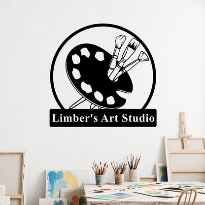 Personalized Painting Metal Sign, Custom Art Studio Sign, Artist Tools Sign, Painter Name Sign, Art Studio Decor, Drawing Lover Gift