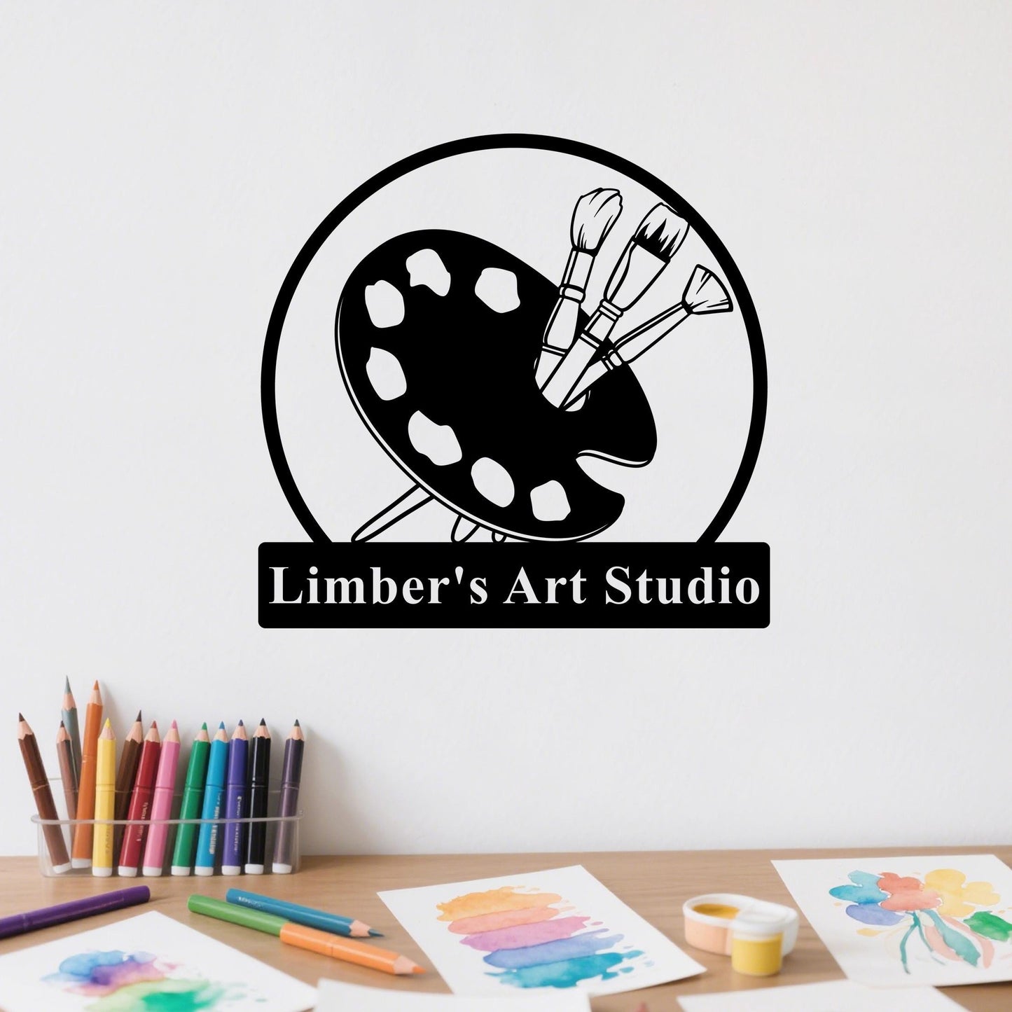 Personalized Painting Metal Sign, Custom Art Studio Sign, Artist Tools Sign, Painter Name Sign, Art Studio Decor, Drawing Lover Gift
