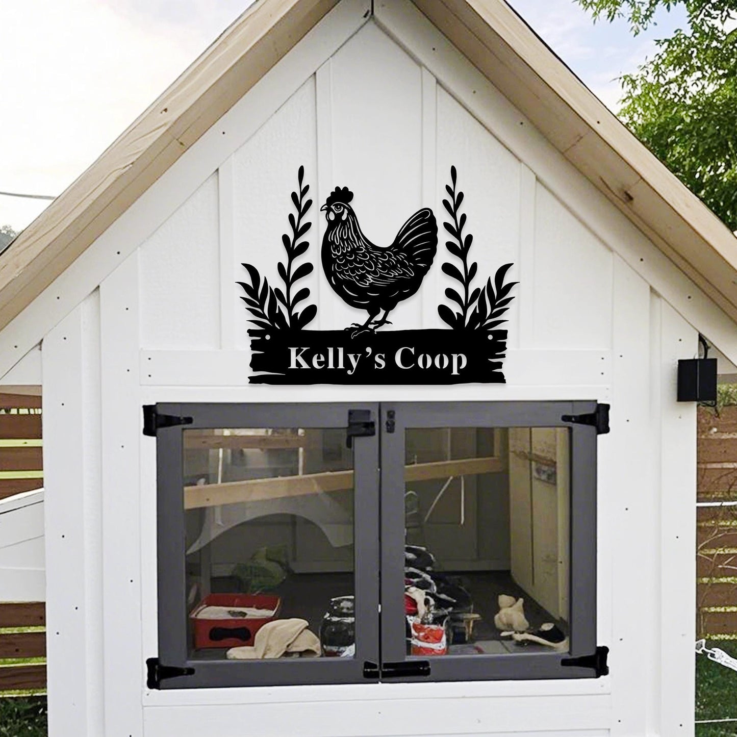 Custom Chicken Farm Metal Sign, Hen House Coop Sign, Farm Coop Sign, Personalized Hen Name Sign, Chicken Coop Wall Art,Farm Fresh Eggs Sign