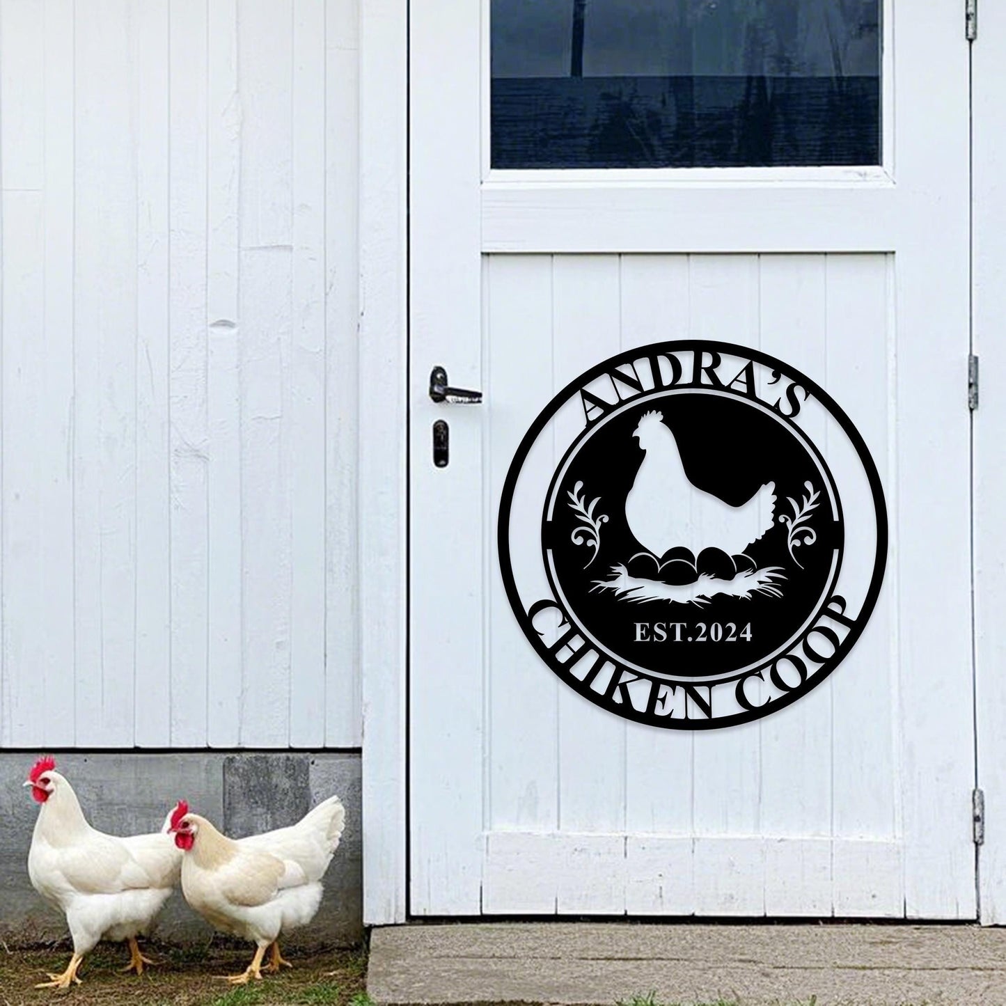 Personalized Chicken Coop Sign,Hen House Metal Sign,Cutsom Chicken Coop Wall Art,Farm Chicken House Decor,Chicken Hen House,Gift For Farmer