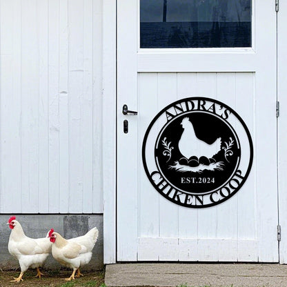 Personalized Chicken Coop Sign,Hen House Metal Sign,Cutsom Chicken Coop Wall Art,Farm Chicken House Decor,Chicken Hen House,Gift For Farmer