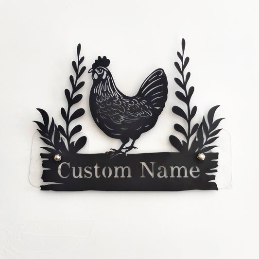 Custom Chicken Farm Metal Sign, Hen House Coop Sign, Farm Coop Sign, Personalized Hen Name Sign, Chicken Coop Wall Art,Farm Fresh Eggs Sign