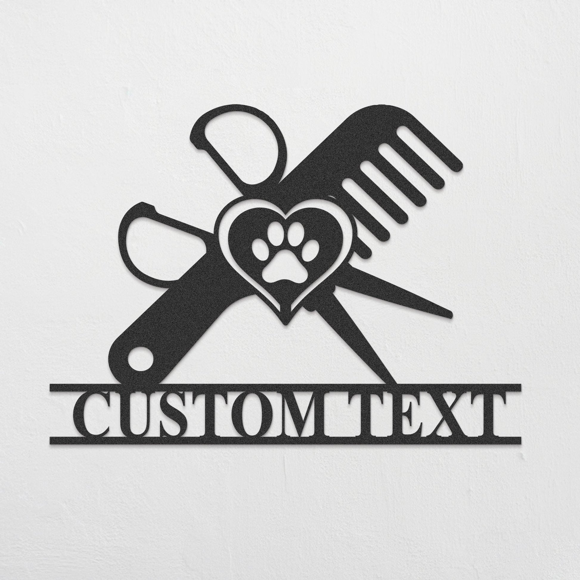 Personalized Dog Grooming Hair Salon Metal Wall Art, Pet Salon, Custom Groomer Name Sign, Pet Grooming Decor, Barber Shop Sign, Hair Salon