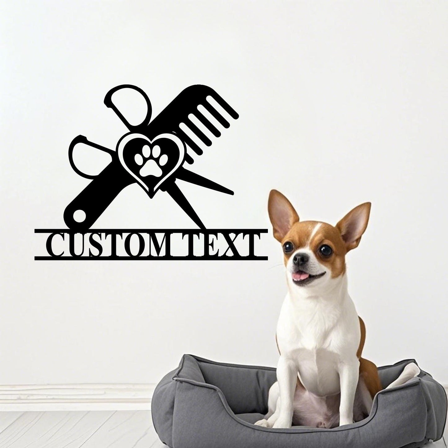 Personalized Dog Grooming Hair Salon Metal Wall Art, Pet Salon, Custom Groomer Name Sign, Pet Grooming Decor, Barber Shop Sign, Hair Salon