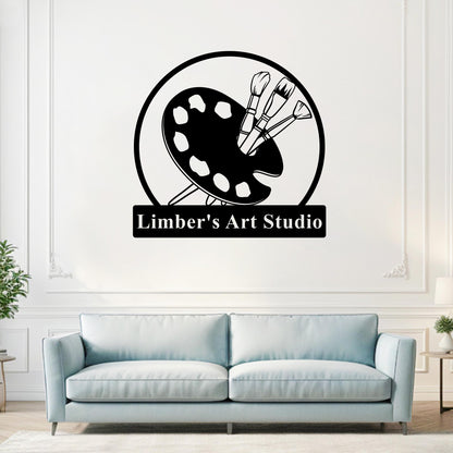 Personalized Painting Metal Sign, Custom Art Studio Sign, Artist Tools Sign, Painter Name Sign, Art Studio Decor, Drawing Lover Gift