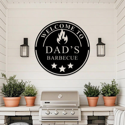 Personalized Metal Barbecue Wall Art, Custom BBQ Metal Sign, Barbecue Sign For Outdoor, Man Cave Sign, Grilling Gift For Dad,Patio Decor