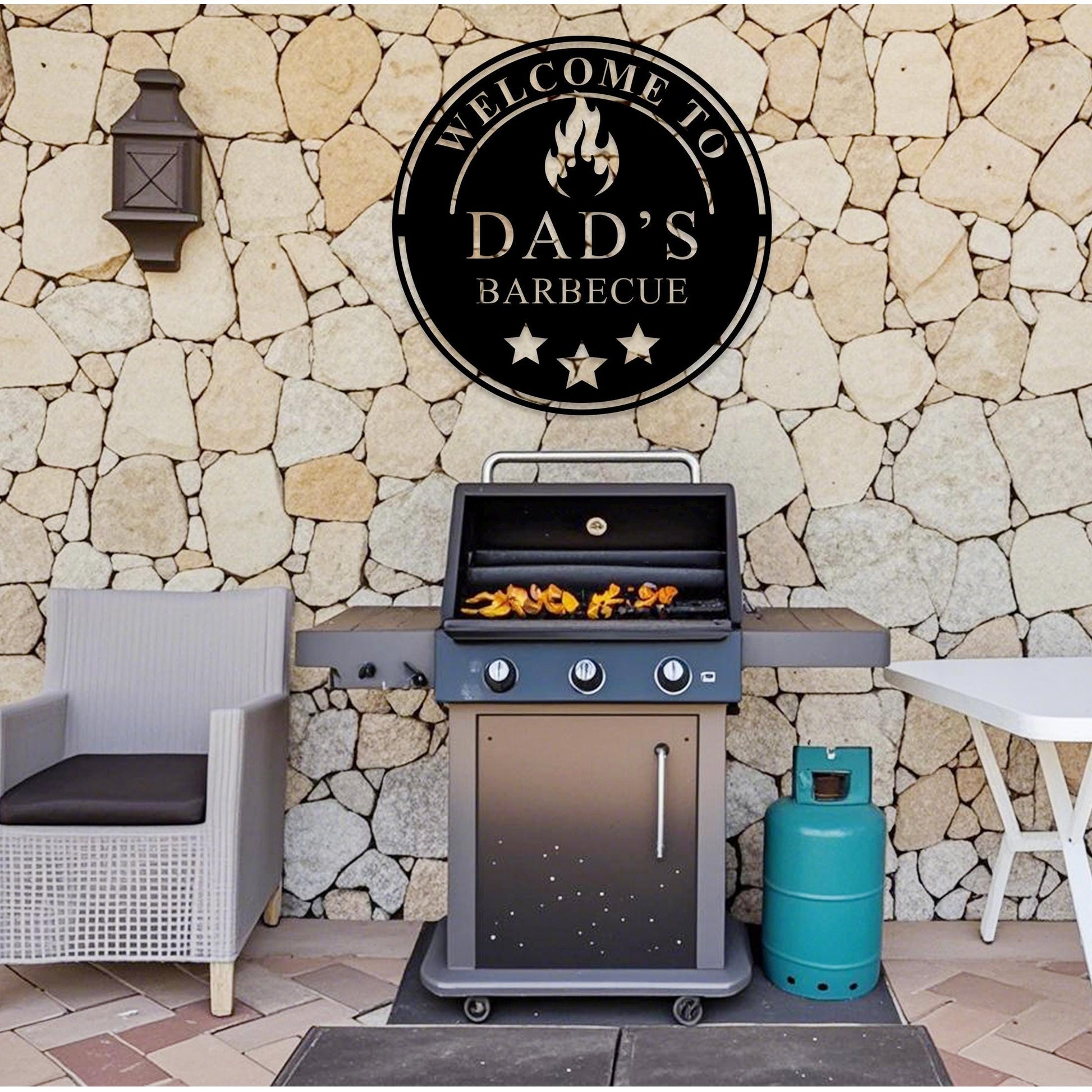 Personalized Metal Barbecue Wall Art, Custom BBQ Metal Sign, Barbecue Sign For Outdoor, Man Cave Sign, Grilling Gift For Dad,Patio Decor