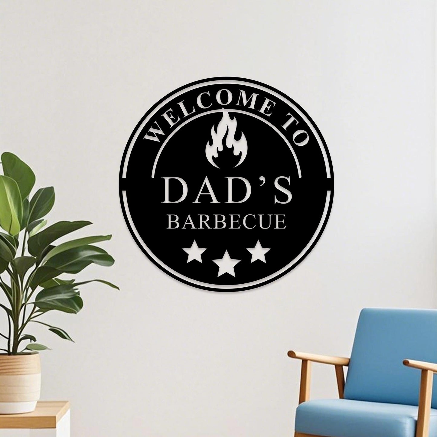 Personalized Metal Barbecue Wall Art, Custom BBQ Metal Sign, Barbecue Sign For Outdoor, Man Cave Sign, Grilling Gift For Dad,Patio Decor