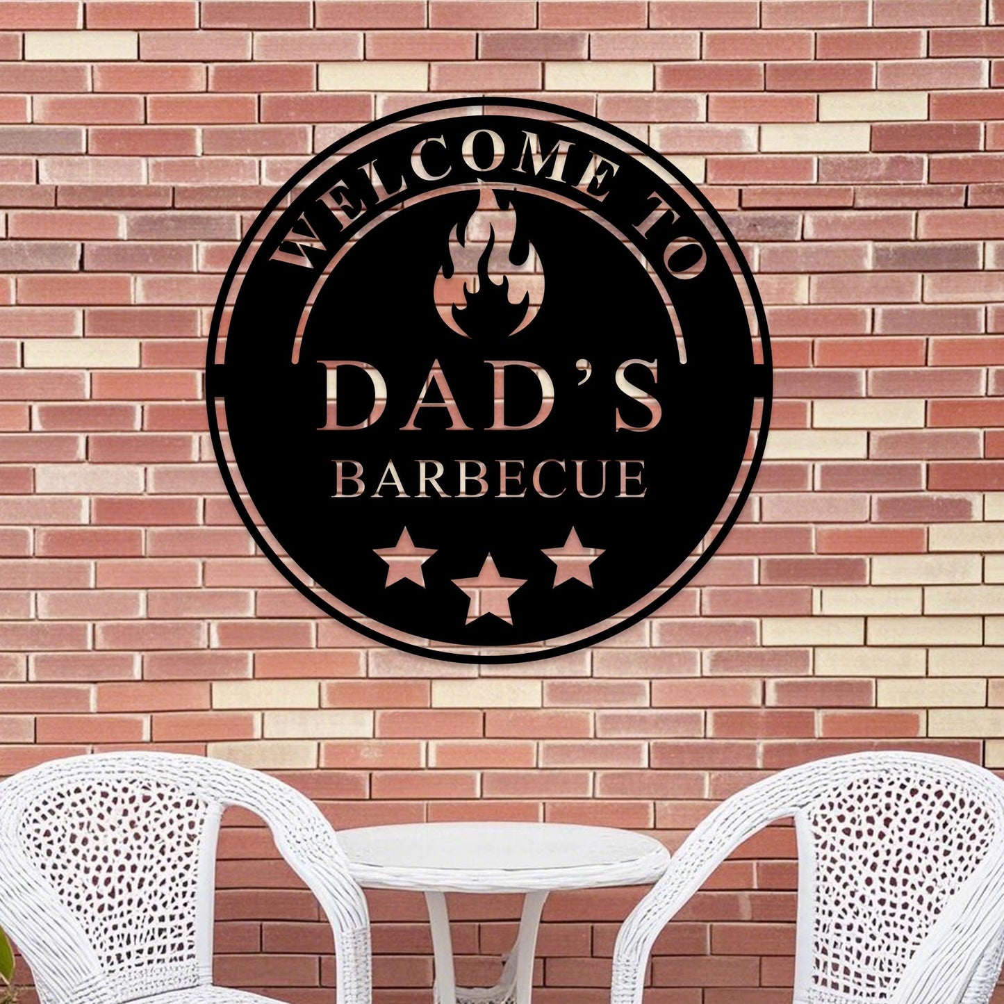 Personalized Metal Barbecue Wall Art, Custom BBQ Metal Sign, Barbecue Sign For Outdoor, Man Cave Sign, Grilling Gift For Dad,Patio Decor