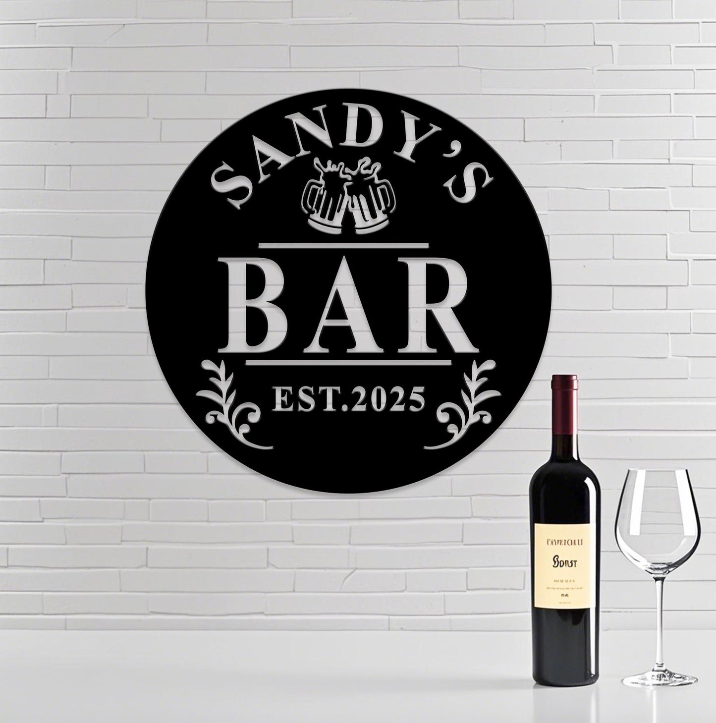 Personalized Pub Metal Sign,Custom Bar Name Sign,Whiskey Cocktail Tequila Bar Sign,Bar Metal Wall Art, Outdoor Patio Decor,Gift for Dad