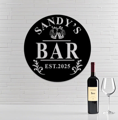 Personalized Pub Metal Sign,Custom Bar Name Sign,Whiskey Cocktail Tequila Bar Sign,Bar Metal Wall Art, Outdoor Patio Decor,Gift for Dad