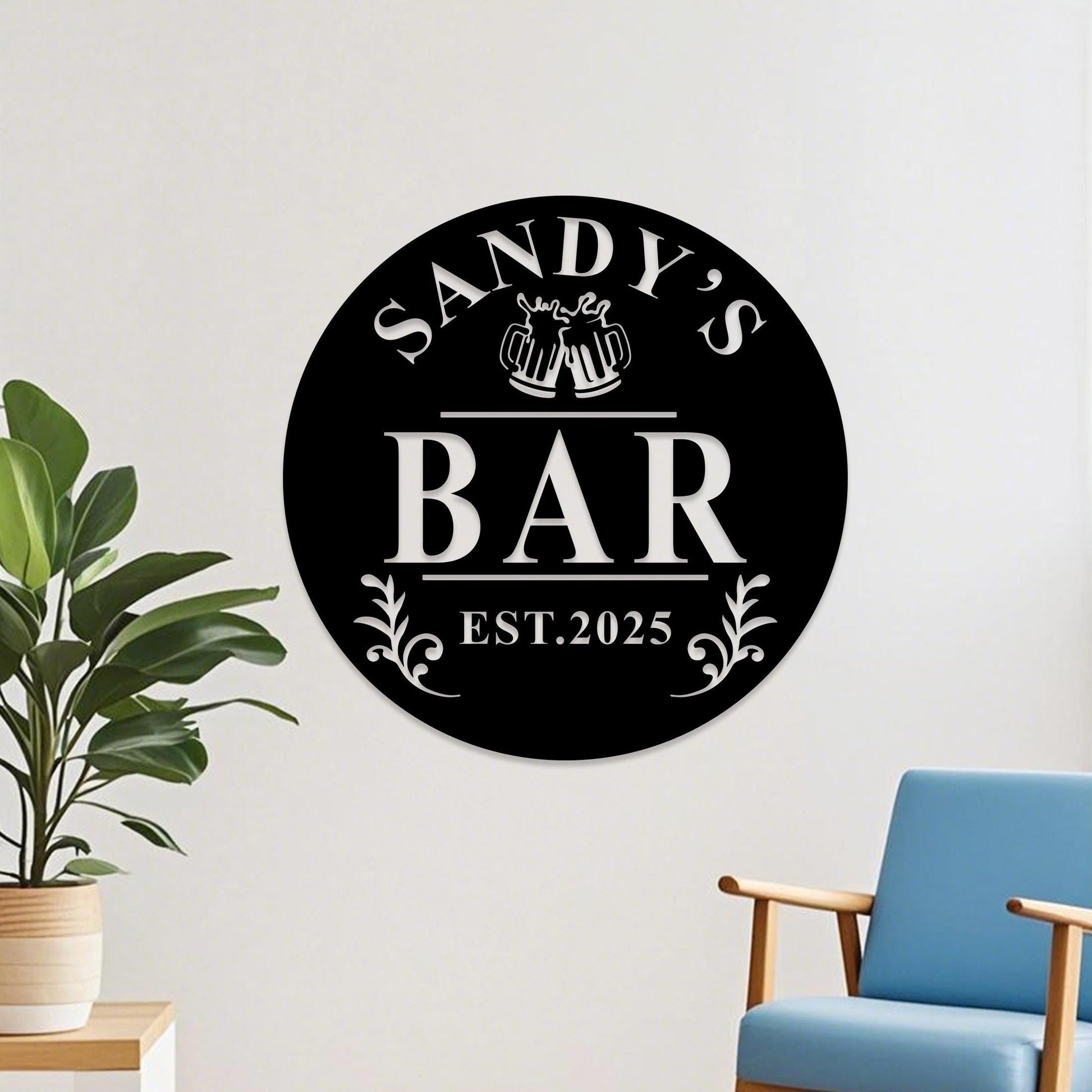 Personalized Pub Metal Sign,Custom Bar Name Sign,Whiskey Cocktail Tequila Bar Sign,Bar Metal Wall Art, Outdoor Patio Decor,Gift for Dad