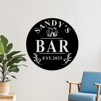 Personalized Pub Metal Sign,Custom Bar Name Sign,Whiskey Cocktail Tequila Bar Sign,Bar Metal Wall Art, Outdoor Patio Decor,Gift for Dad