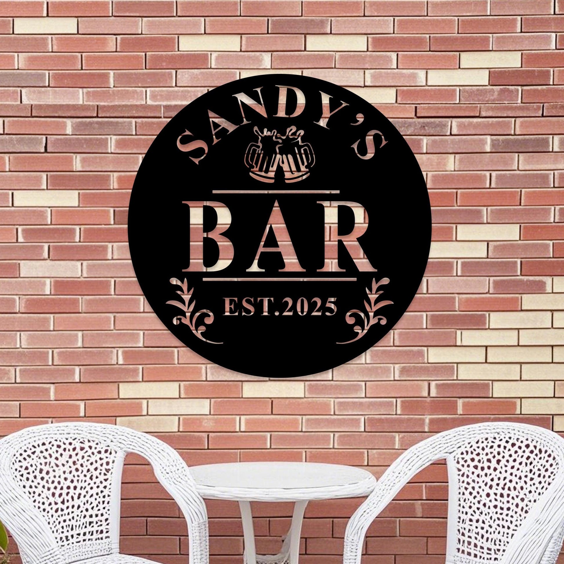 Personalized Pub Metal Sign,Custom Bar Name Sign,Whiskey Cocktail Tequila Bar Sign,Bar Metal Wall Art, Outdoor Patio Decor,Gift for Dad