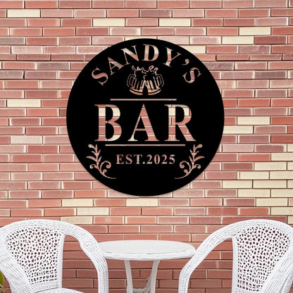 Personalized Pub Metal Sign,Custom Bar Name Sign,Whiskey Cocktail Tequila Bar Sign,Bar Metal Wall Art, Outdoor Patio Decor,Gift for Dad