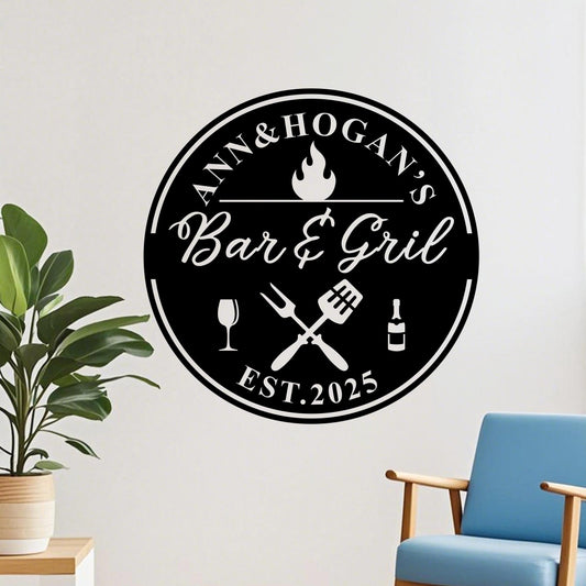Barbecue Metal Sign,BBQ Grill Sign,Custom BBQ & Grill Sign,Bar Metal Wall Art,Backyard Sign,Patio Decor,Father's Day Gift,Gift for Dad