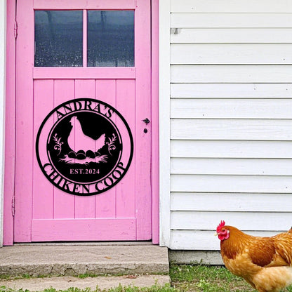 Personalized Chicken Coop Sign,Hen House Metal Sign,Cutsom Chicken Coop Wall Art,Farm Chicken House Decor,Chicken Hen House,Gift For Farmer