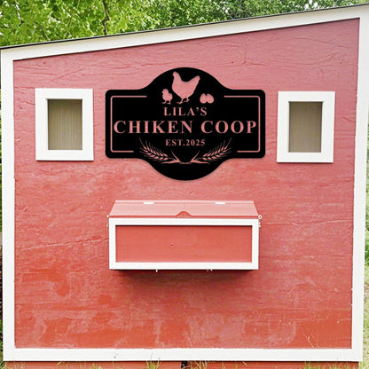 Custom Chicken Farm Metal Sign,Hen House Coop Sign,Personalized Hen Name Sign,Chicken Coop Wall Art,Chicken house Decor,Farmhouse Wall Decor