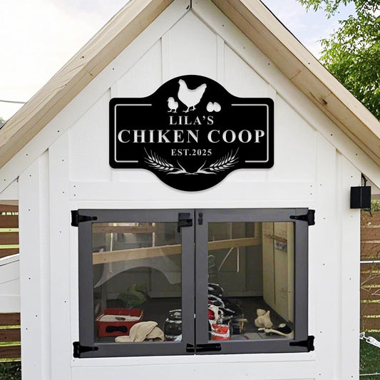 Custom Chicken Farm Metal Sign,Hen House Coop Sign,Personalized Hen Name Sign,Chicken Coop Wall Art,Chicken house Decor,Farmhouse Wall Decor