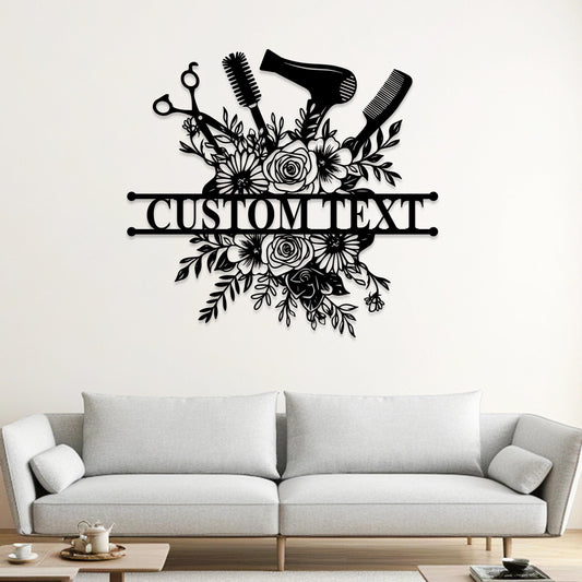 Custom Hair Salon Metal Sign, Personalized Salon Wall Decor, Hair Salon Sign, Salon Welcome Sign, Beauty Salon Wall Art, Hair Stylist Gift