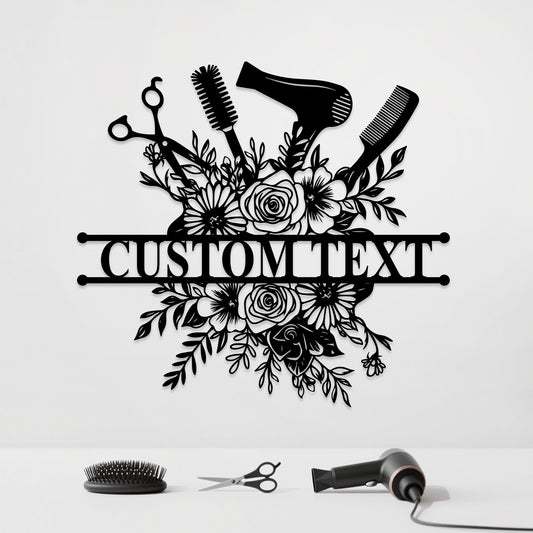 Custom Hair Salon Metal Sign, Personalized Salon Wall Decor, Hair Salon Sign, Salon Welcome Sign, Beauty Salon Wall Art, Hair Stylist Gift