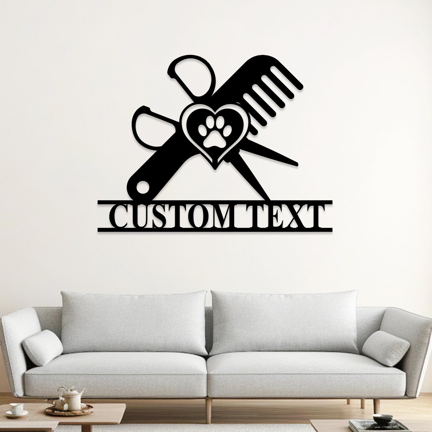Personalized Dog Grooming Hair Salon Metal Wall Art, Pet Salon, Custom Groomer Name Sign, Pet Grooming Decor, Barber Shop Sign, Hair Salon