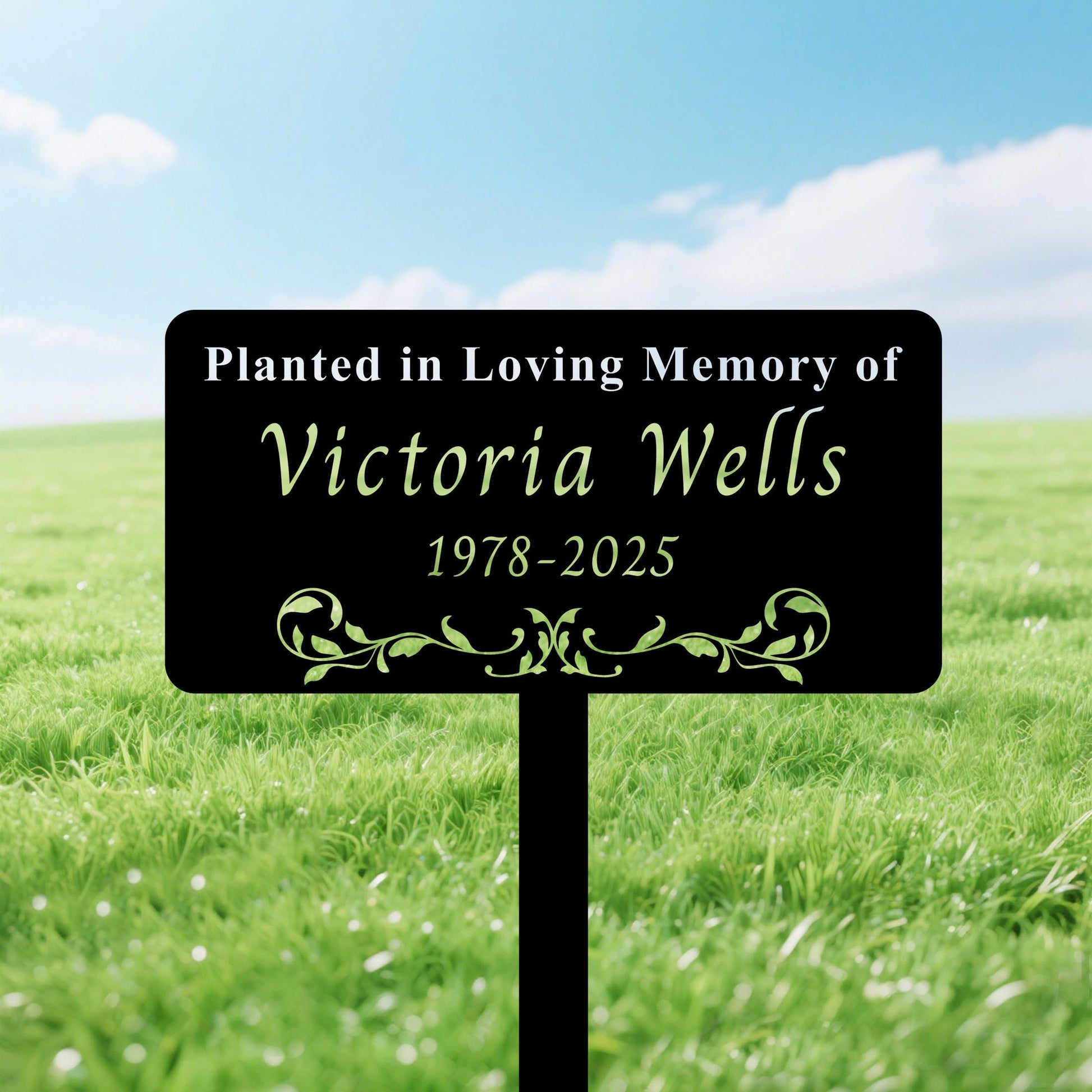 Personalized Memorial Tree Stake, Tree Memorial Sign, Metal Name Garden Grave Marker, Tree Yard Sign , Metal Name Plate, Remembrance Plaque