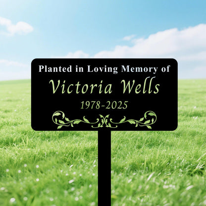 Personalized Memorial Tree Stake, Tree Memorial Sign, Metal Name Garden Grave Marker, Tree Yard Sign , Metal Name Plate, Remembrance Plaque