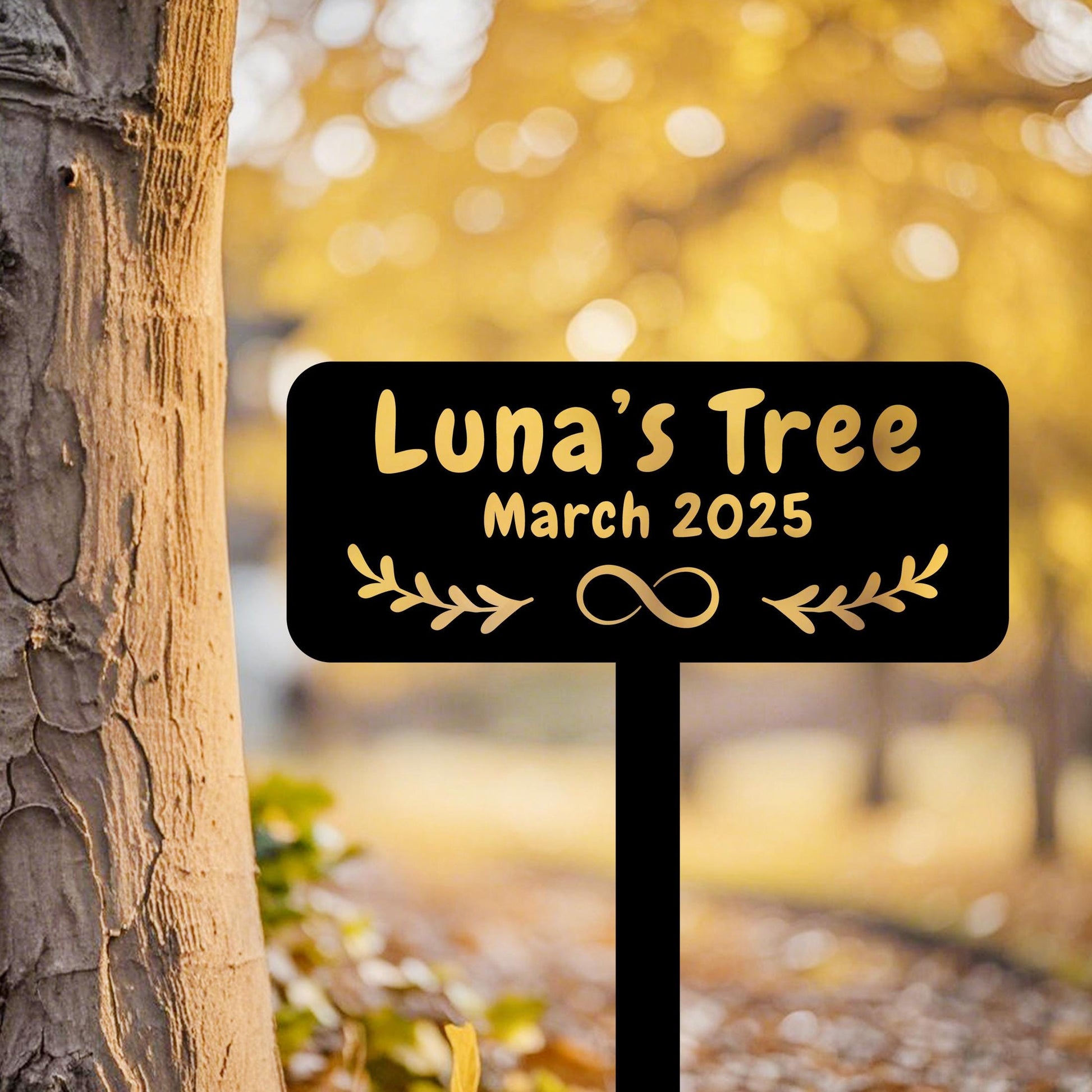 Personalized Memorial Tree Plaque With Stake,Custom Tree Metal Garden Marker,Tree Plaque Marker,Outdoor Tree Garden Sign,Metal Name Plate