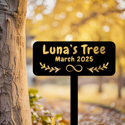 Personalized Memorial Tree Plaque With Stake,Custom Tree Metal Garden Marker,Tree Plaque Marker,Outdoor Tree Garden Sign,Metal Name Plate