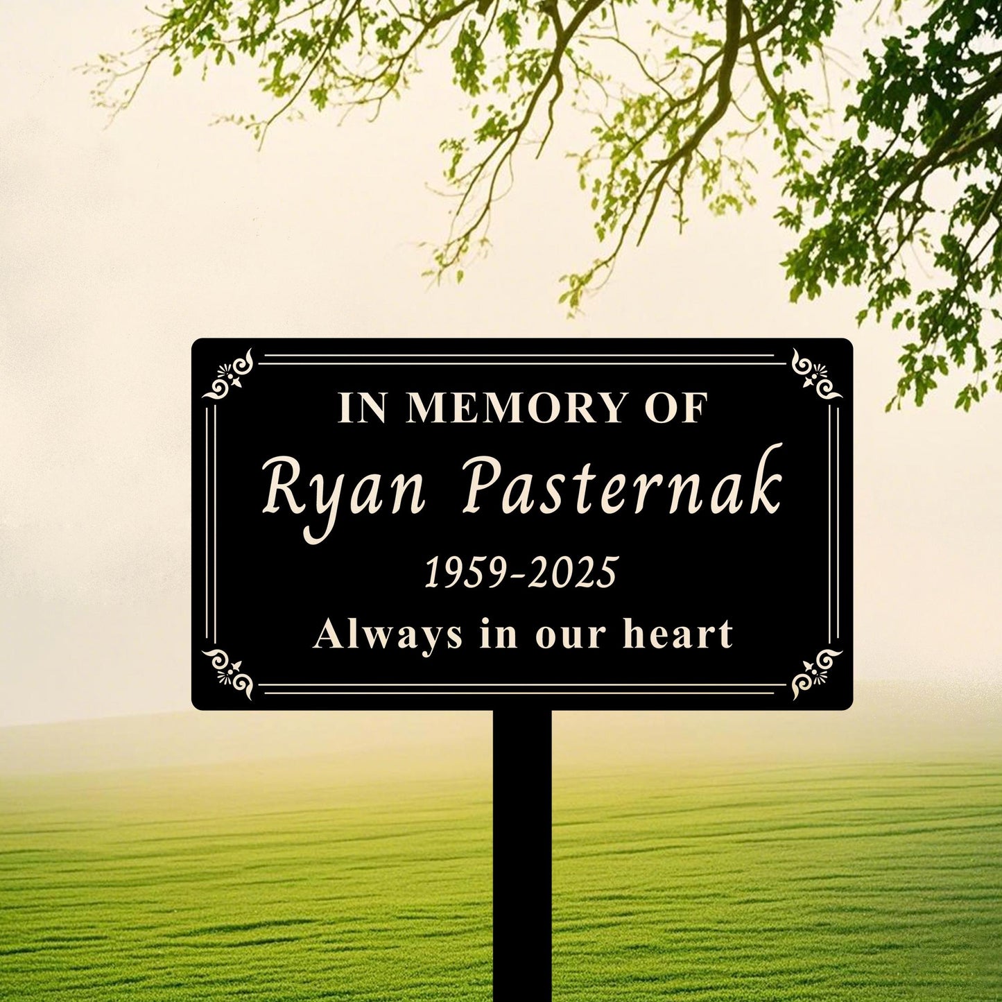 Personalized Memorial Tree Plaque,Metal Name Garden Grave Marker,Tree Memorial Sign,Tree Garden Sign ,Remembrance Plaque,Tree Plaque Marker