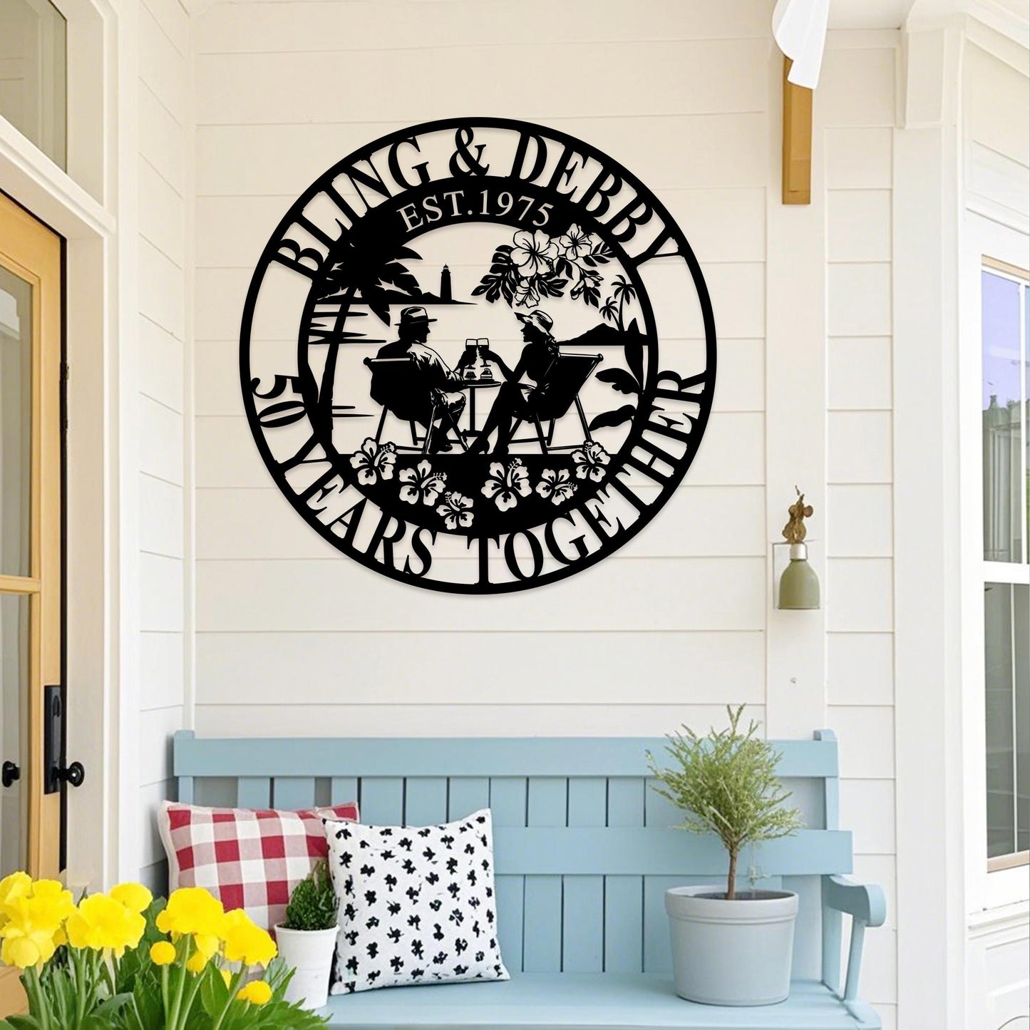 Custom 50th Anniversary Wedding Gift, Personalised 40 Years/Any Year Anniversary Sign, Wedding Anniversary Metal Wall Art, Gift For Parents