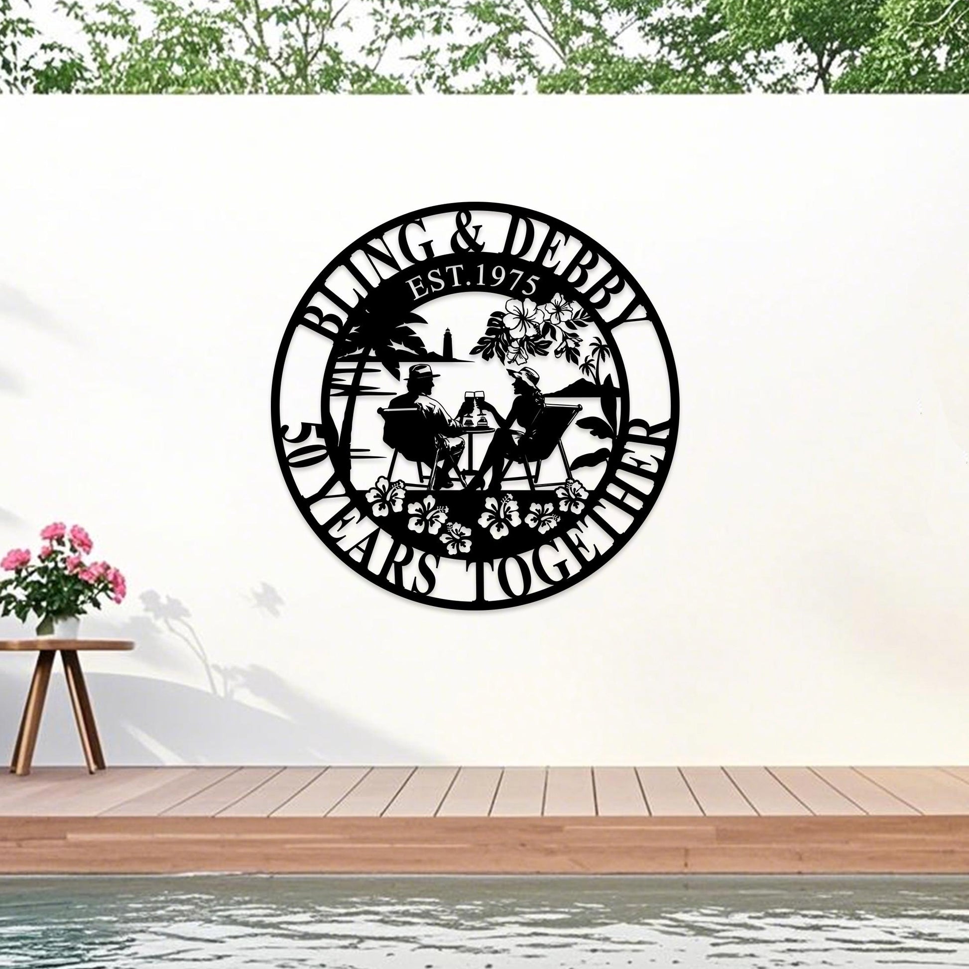 Custom 50th Anniversary Wedding Gift, Personalised 40 Years/Any Year Anniversary Sign, Wedding Anniversary Metal Wall Art, Gift For Parents