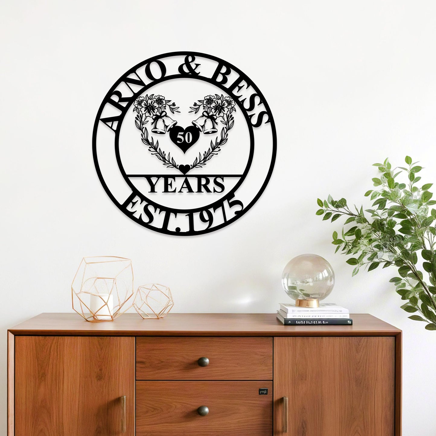 50th Anniversary Gift, Parents Anniversary, Golden Anniversary, 50 Year Anniversary Sign, Wedding Anniversary Metal Wall Art,Wedding Gifts