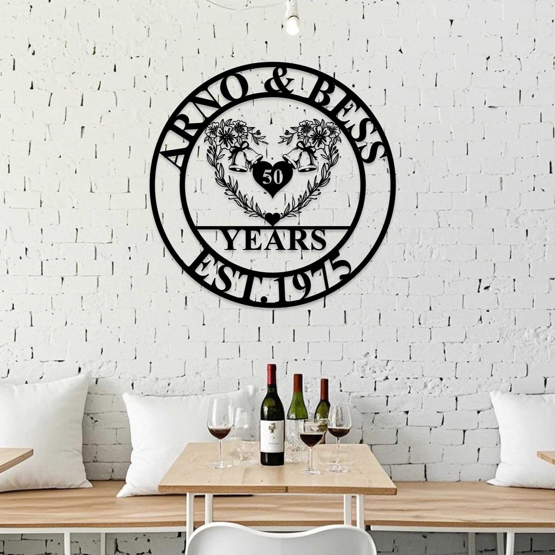 50th Anniversary Gift, Parents Anniversary, Golden Anniversary, 50 Year Anniversary Sign, Wedding Anniversary Metal Wall Art,Wedding Gifts